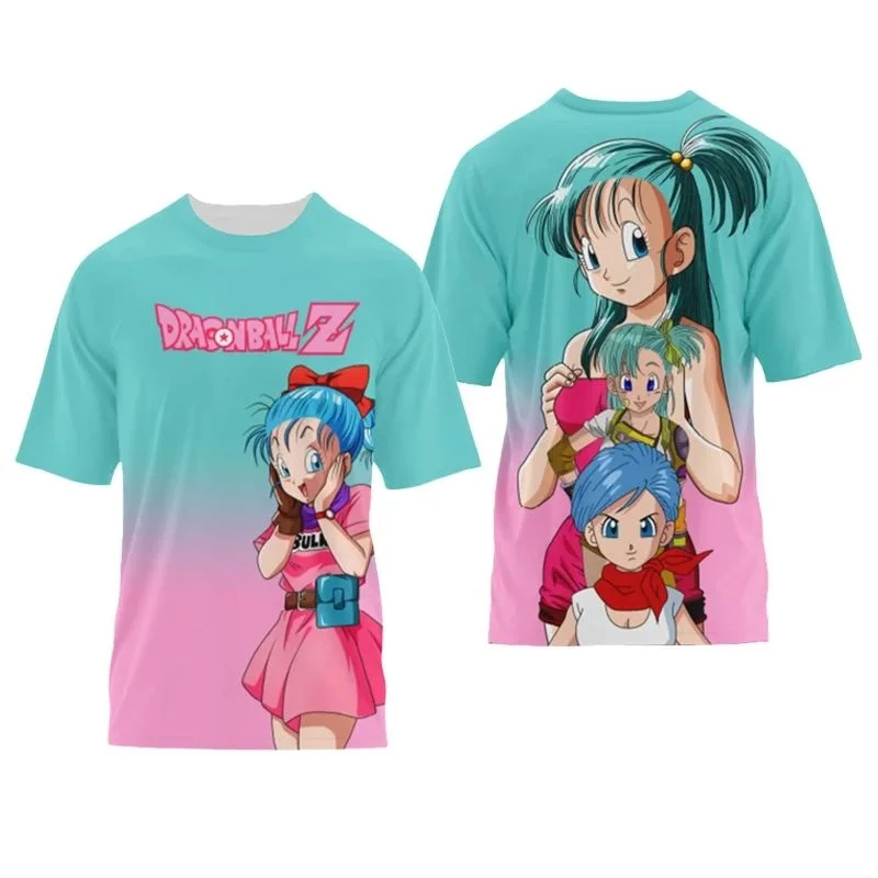 

Футболка Bandai Dragon Ball Anime Bulma с 3D-принтом для взрослых и детей, градиентный цветной дизайн, летняя, быстросохнущая, удобная.