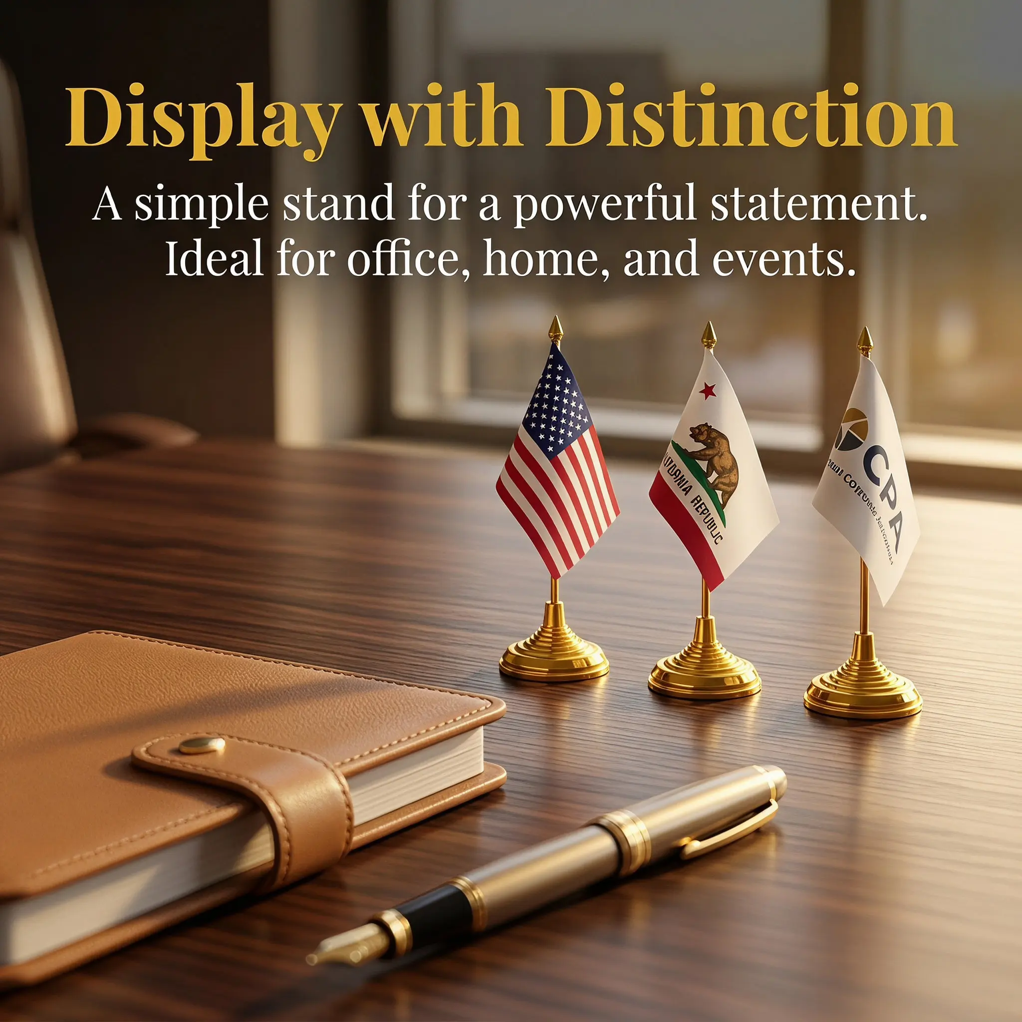 50 Pcs Flag Base Stand Metal Flagpole Office Decor Table for Small Free Standing Mini Holder Desk