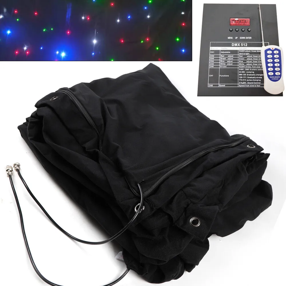 10x6.5ft Stage Star Light Led Backdrop Wedding Party Curtain Retardant Dj Pub