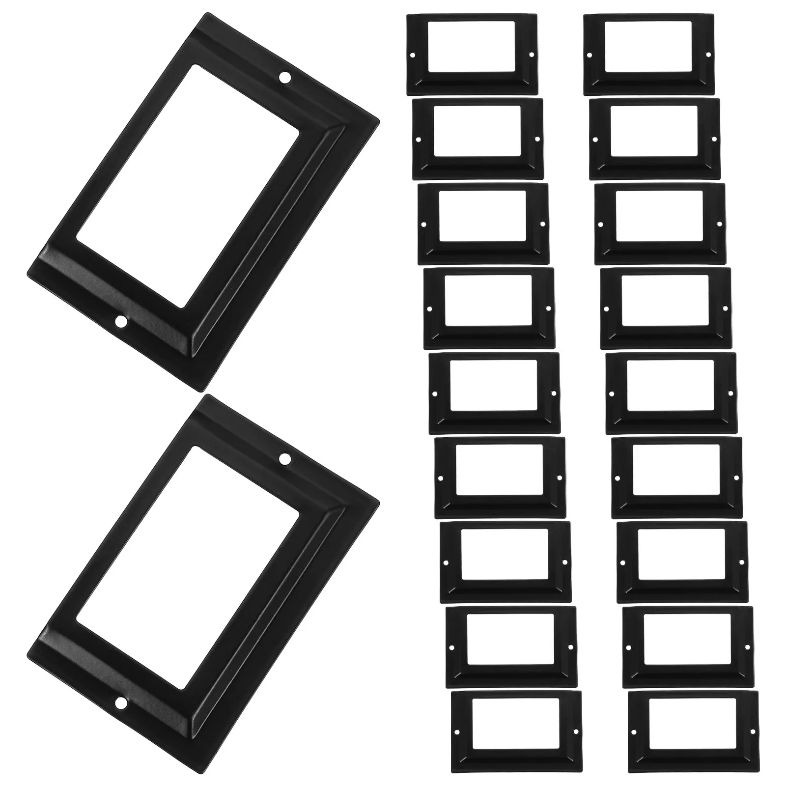 20Pcs Chinese Style Label Mounting Bezel Metal Label Holder Frame Black 3.2x2 Inch Vintage Style Insert Card Bracket for Gift