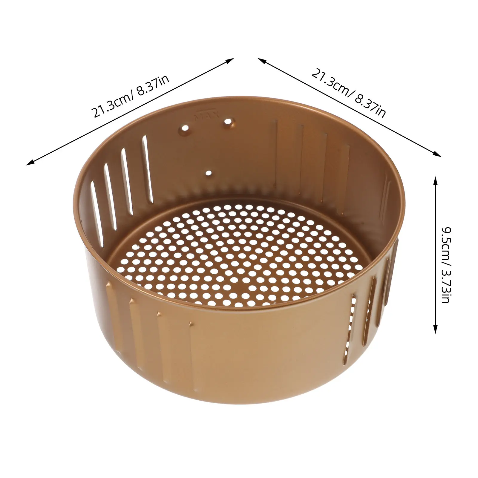 Carbon Steel Air Fryer Basket 8.3x3.7 Inches Round Nonstick Deep Fry Pan Mesh Base Oven Tray for Baking Frying Crisping French - view 2