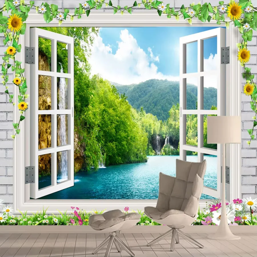 Removable Peel and Stick Wallpaper Contact Paper Wall Papers Home Decor Wallpapers for Living Room Bedroom Window Building Mural