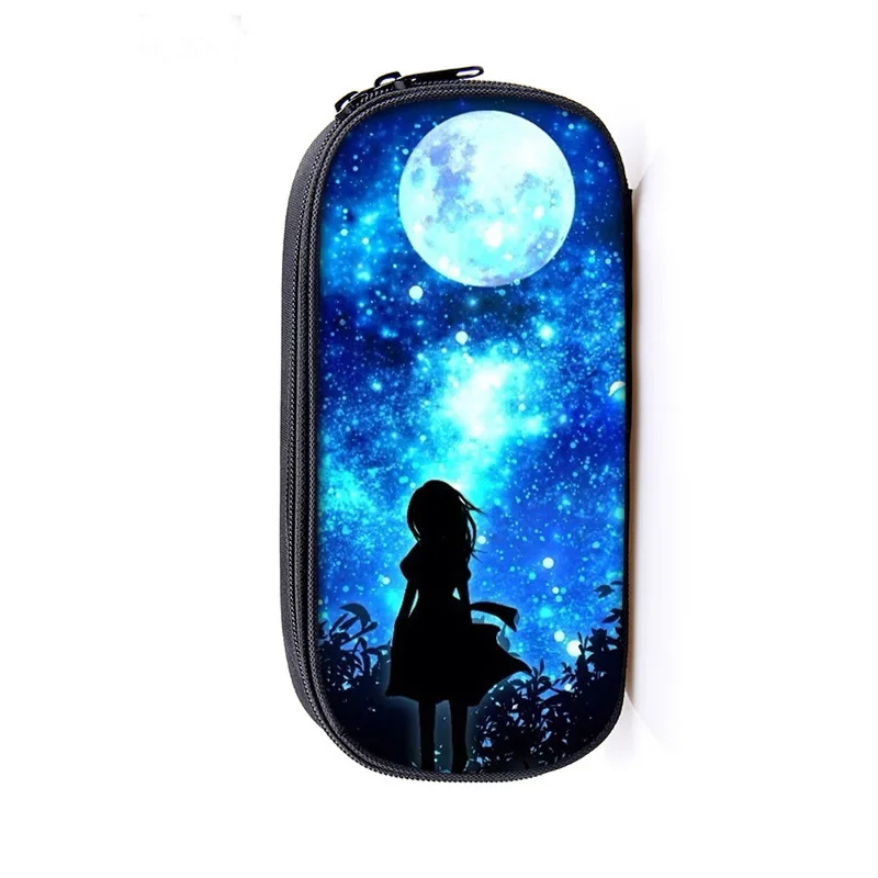 Galaxy Starry Night Sky custodie per cosmetici Star Moon Pencil Holder ragazzi ragazze materiale scolastico custodia universale Wolf Bag custodie