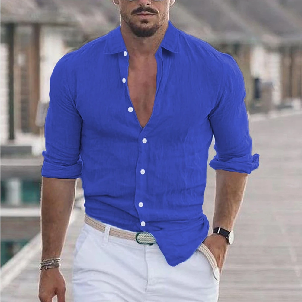 Chemise à manches courtes pour hommes en plein air décontracté couleur unie lâche chemise à manches courtes pour hommes