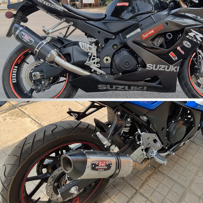 51MM Motorcycle Exhaust Pipe Escape Yoshimura Moto Muffler carbon fiber With DB Killer For CB400 R25 ZX6R GSX250 Z1000 RC390