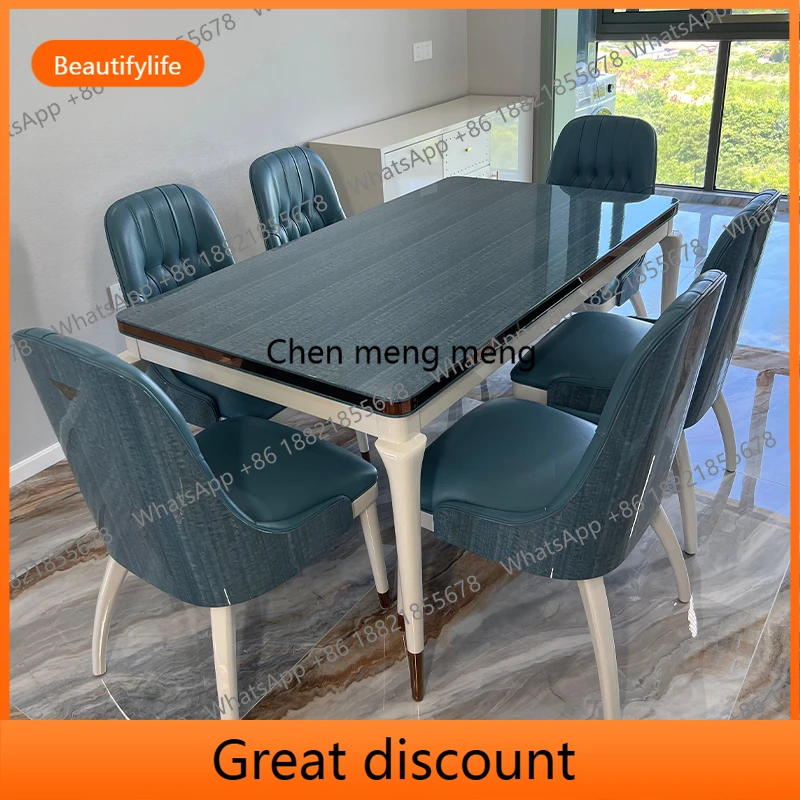 

D53 Modern Light Luxury Dining Table Aesthetics Europeanhigh Living Room Restaurant Table Kitchen Loungemuebles Kitchen Furnitur