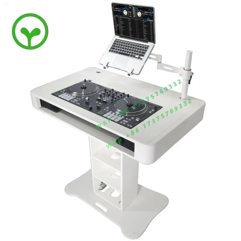 Black Finish CASE DJ Podium with Two Road Cases and Laptop Stand