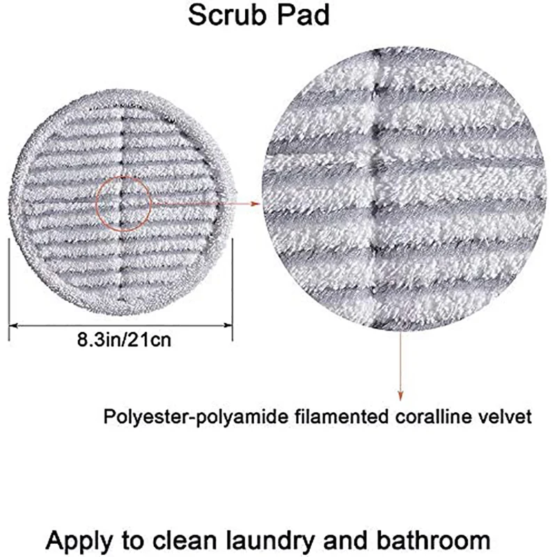4 Pack Cleaning Mop Pads Replacement Compatible for Bissell Spinwave Pads 2039A 2124 (2Soft Pads + 2 Scrubby Pads)