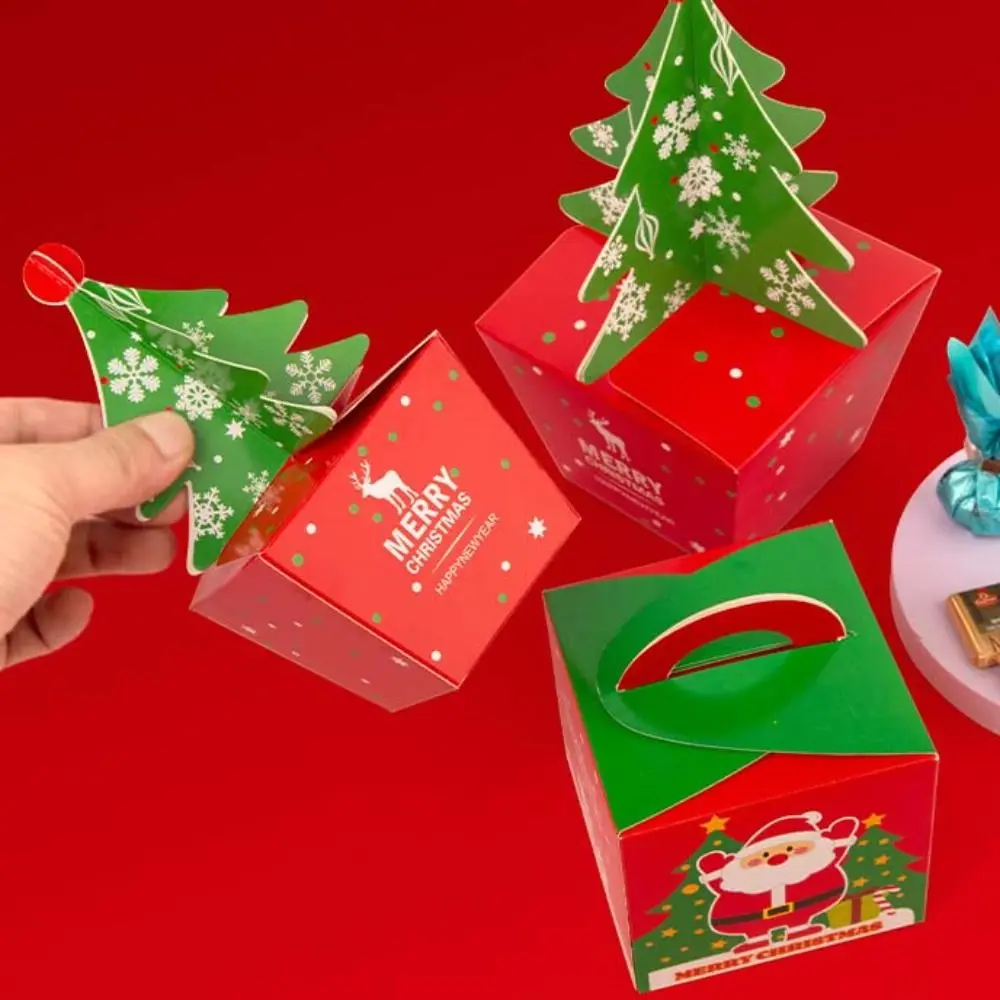 10 Pcs Paper Christmas Tree Candy Box Large Capacity Good Load-bearing Christmas Gift Box Eco-friendly Reusable