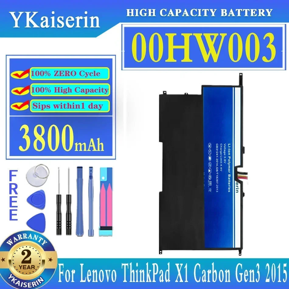 For Lenovo ThinkPad X1 Carbon Gen3 2015 Gen2 2014 00HW002 45N1702 SB10F46440 45N1700 00HW003 3800mAh Laptop Battery