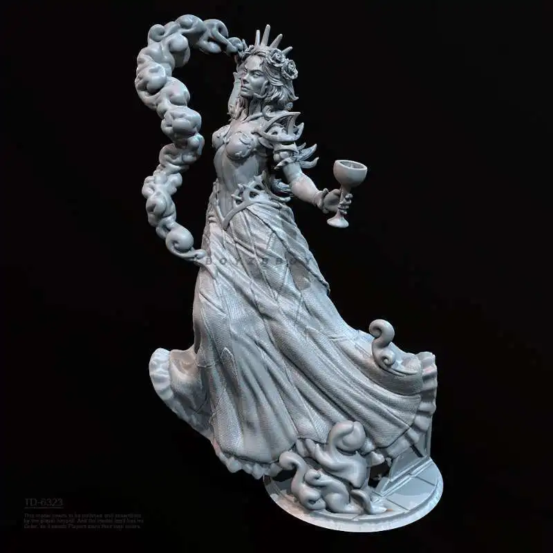 50mm 75mm Magic Queen Resin White Mold DIY Coloring Figurines 3D Printing Unassembled Unpainted Self-assembly Craft