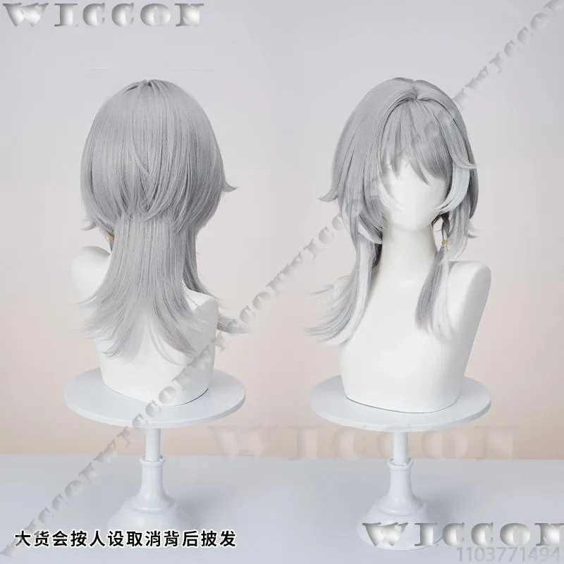 

a7d@Cipher Anime Game Honkai Star Rail Coaplay Wig Prop Silver Curly Hair Cute Cat Cos Women Man Halloween Roleplay Party Custom