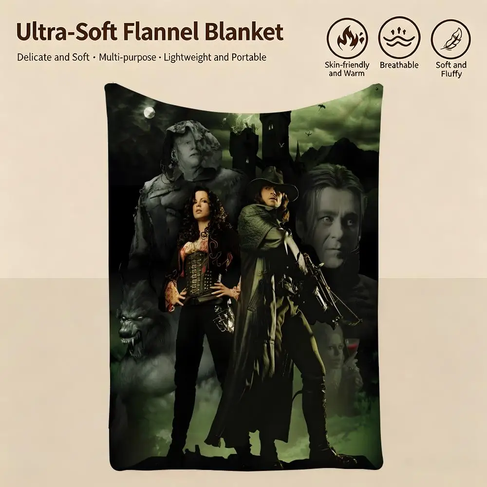 movie V-Van Helsing-g Throw Warm Soft Flannel Blanket, Multi-use for Sofa Bed Camping Travel Nap