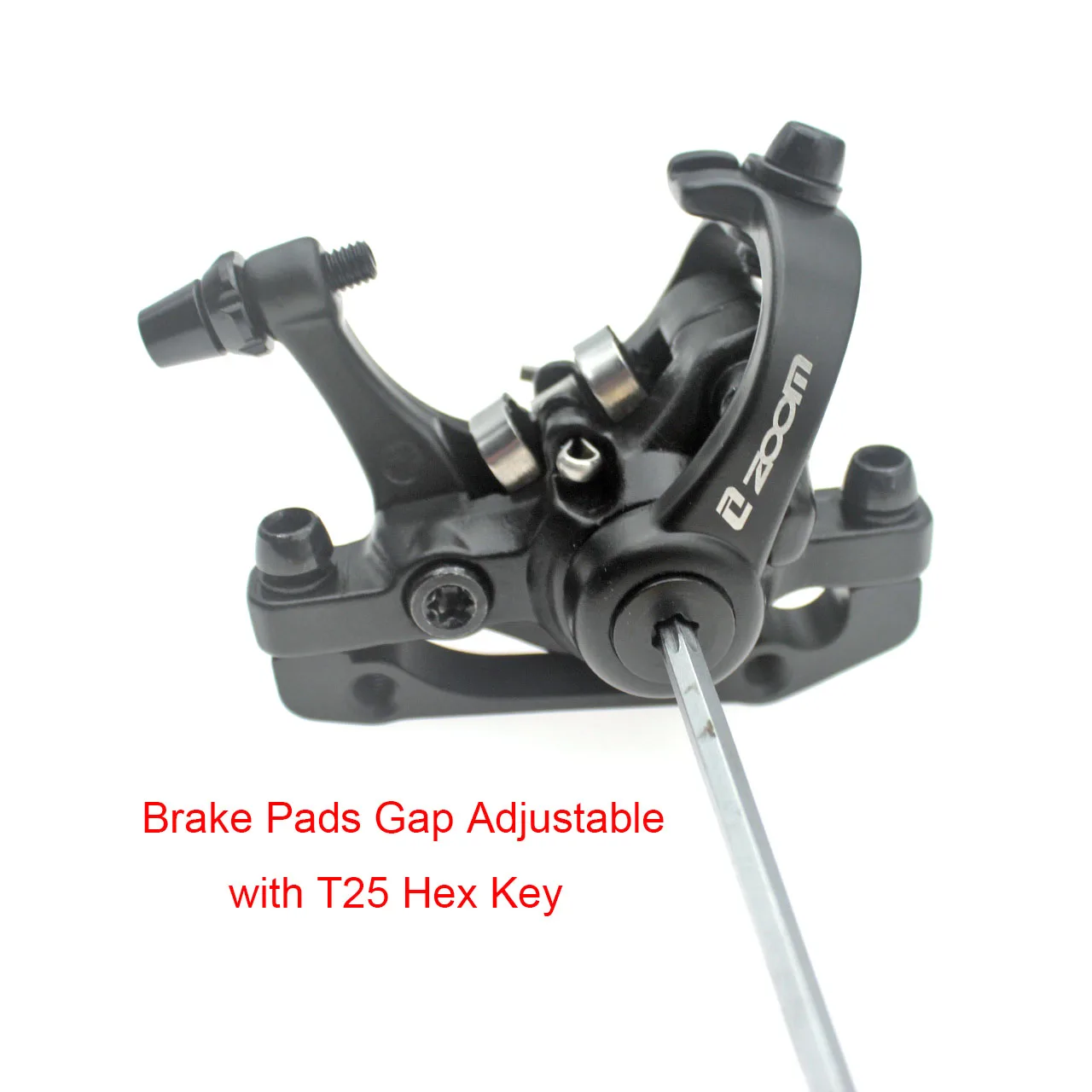 ZOOM Mountain Bike Mechanical Disc Brake Caliper 160mm Double Brake MTB Line Pulling Disc Brake With Rotor Aluminum Alloy