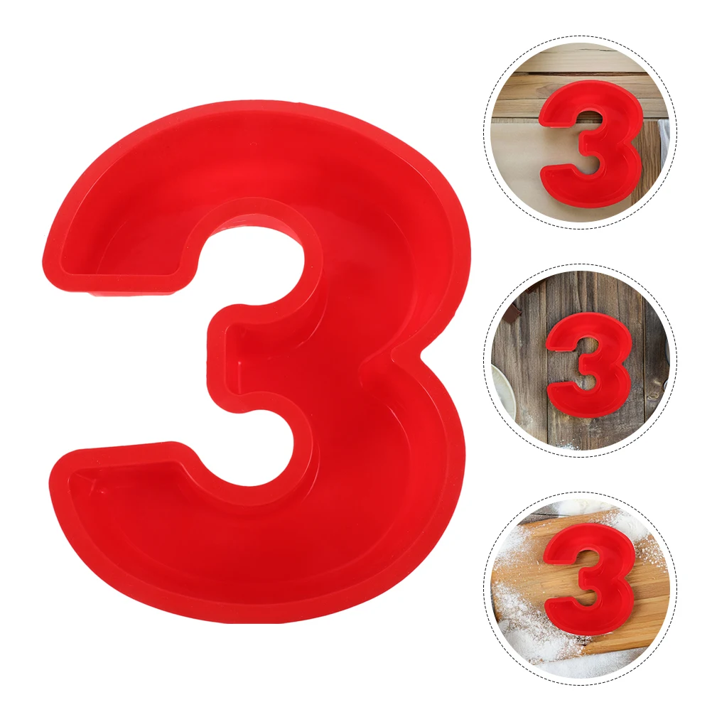 

2pcs Number Cake Pans Number 3 Moulds Baking Forms Baking Pan Cake Mold For Birthday Festival Party Wedding Anniversary