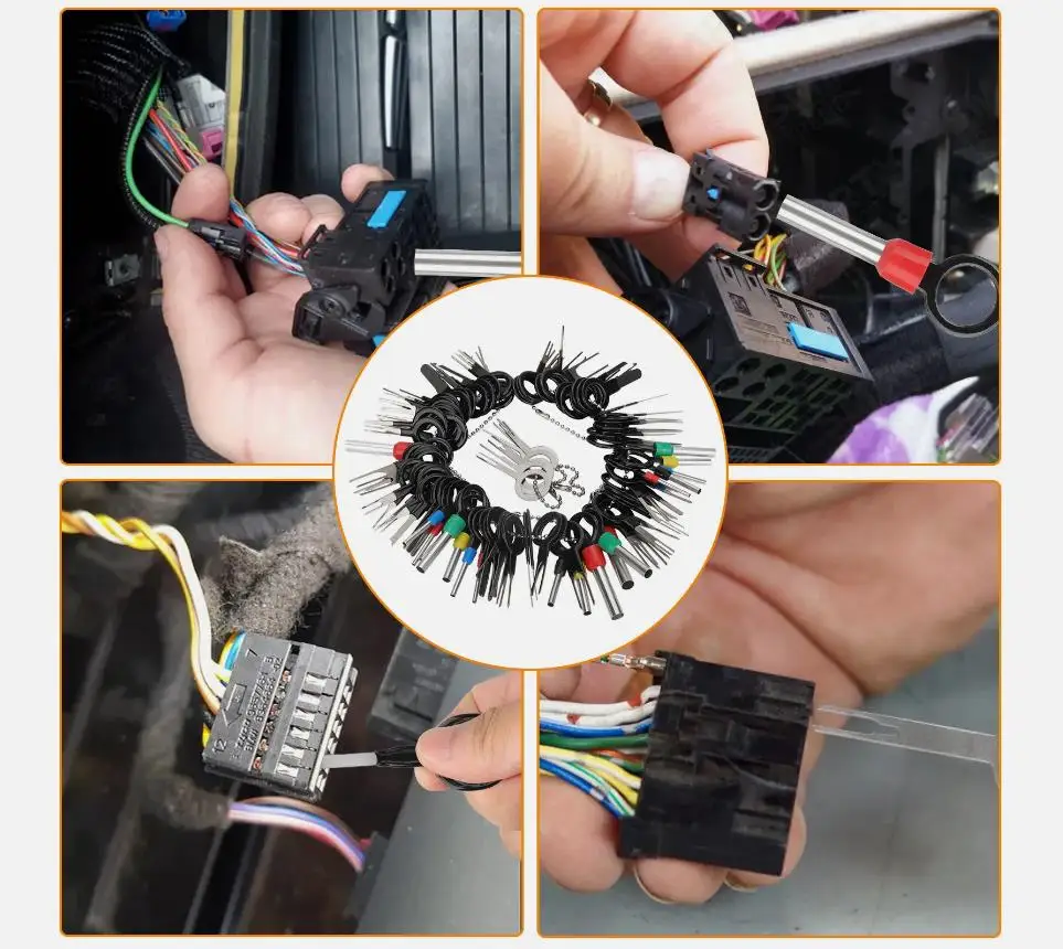 100 قطعة أدوات إصلاح إزالة محطة السيارة الجديدة الأسلاك الكهربائية تجعيد موصل دبوس النازع عدة مفاتيح السيارات التوصيل ساحبات #2