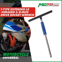Universal T-type Extended Leveraged 3/8-inch Drive Socket Wrench Hexagonal Socket Wrench Socket Extension Bar Motorcycle Tools
