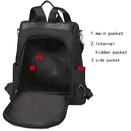 Imagen 2 del producto Mochila de estilo neutro para hombre y mujer, adecuada para viajes y salidas diarias. Características de un cremallera trasera con diseño estampado.