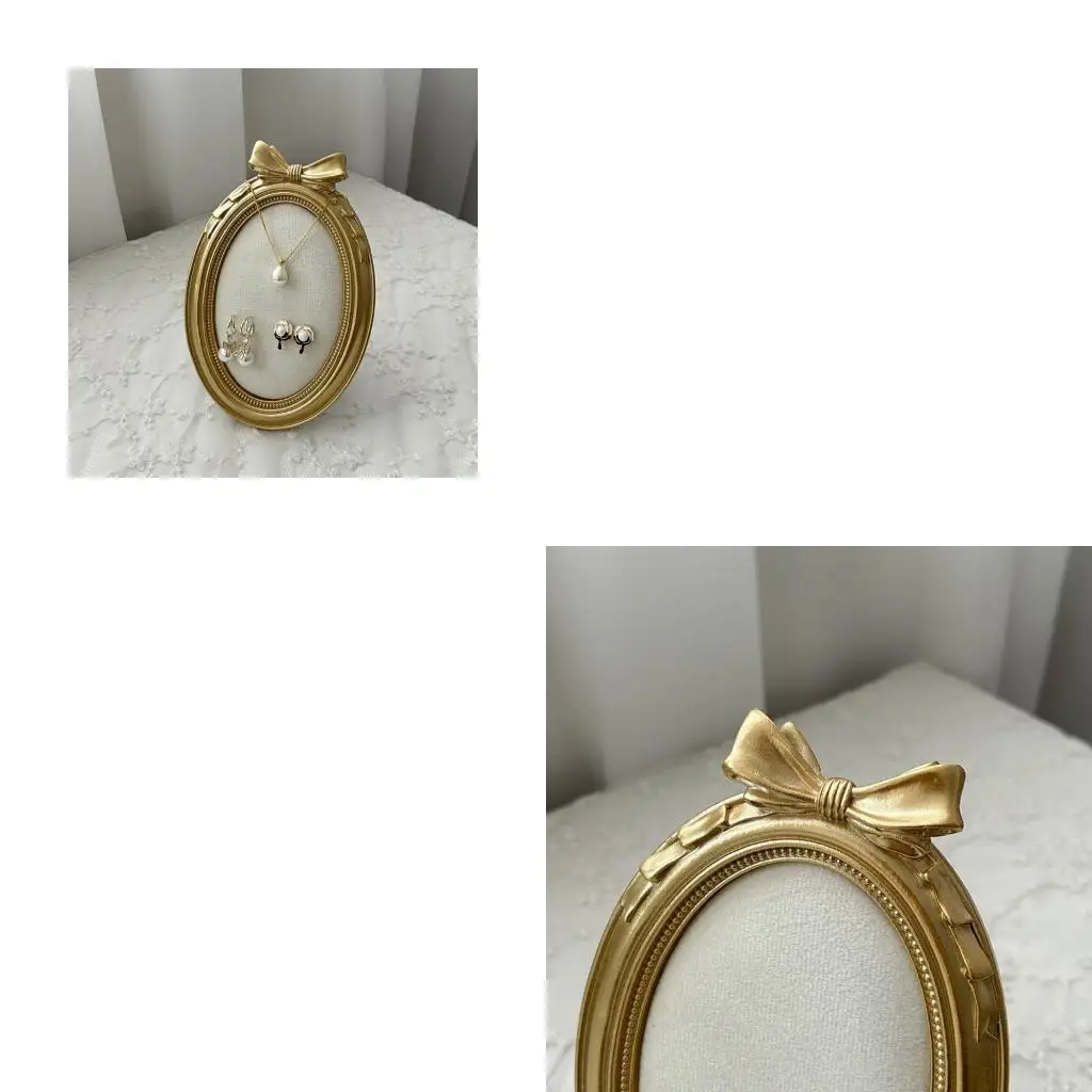 

Decorative Bowknot Jewelry Holder Fabric Fabric Resin Frame for Retail Home Use