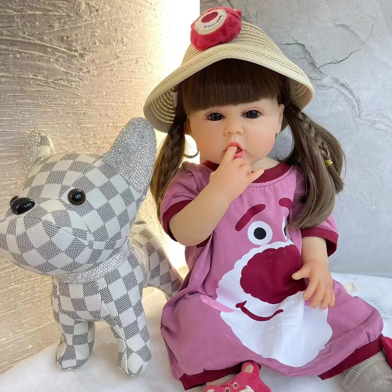 Simulated Reborn doll full glue can enter water to bathe baby eat finger doll girl toy gift