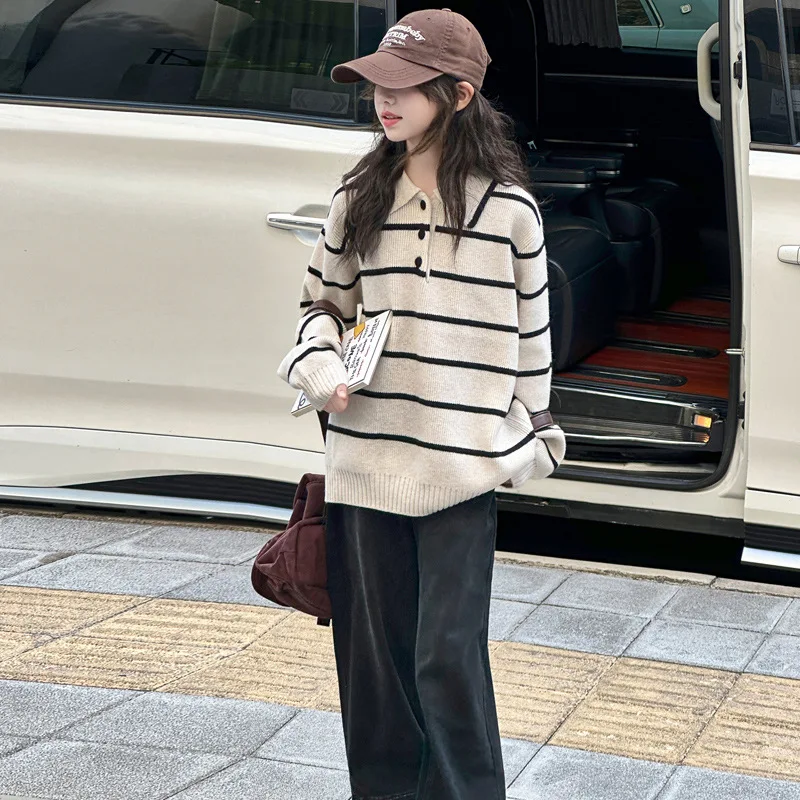 autunno-school-girls-2-pezzi-set-junior-girls-striped-turn-down-collar-maglione-ragazze-adolescenti-gamba-dritta-jean-kids-girls-outfit