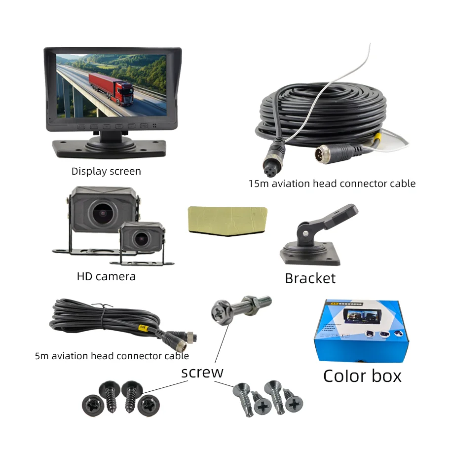 【Hot Selling】12-24V HD Night Vision Panoramic Car Recorder for Large Trucks 4-Way  ing and Reverse Image Aid AHD Image Sen