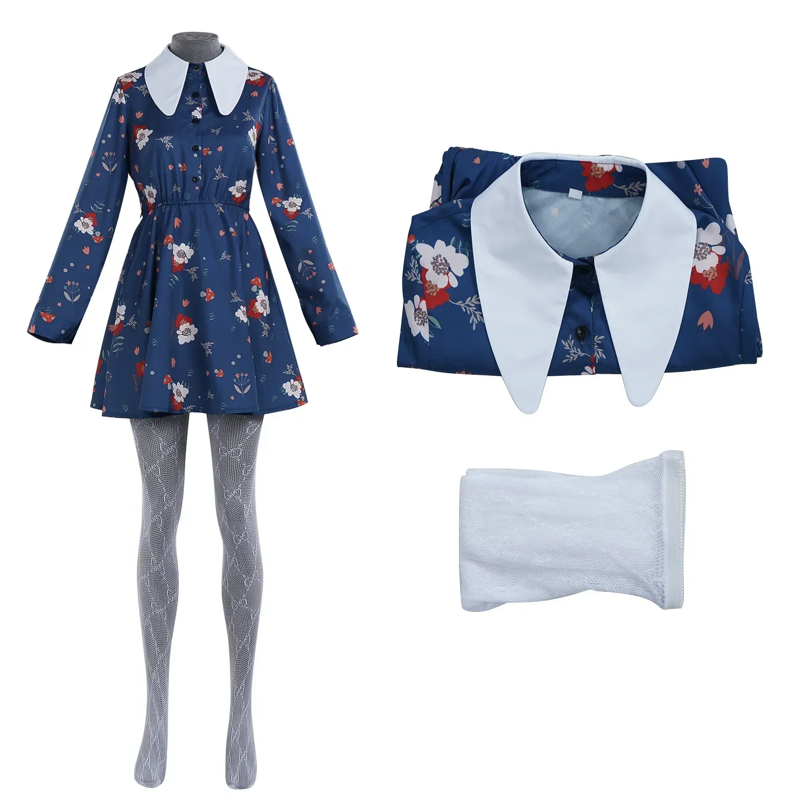 

Harley Queen Cosplay Costume Joker 2 Floral Sexy Rress, Performance Gaga en-ly Haute Qualité