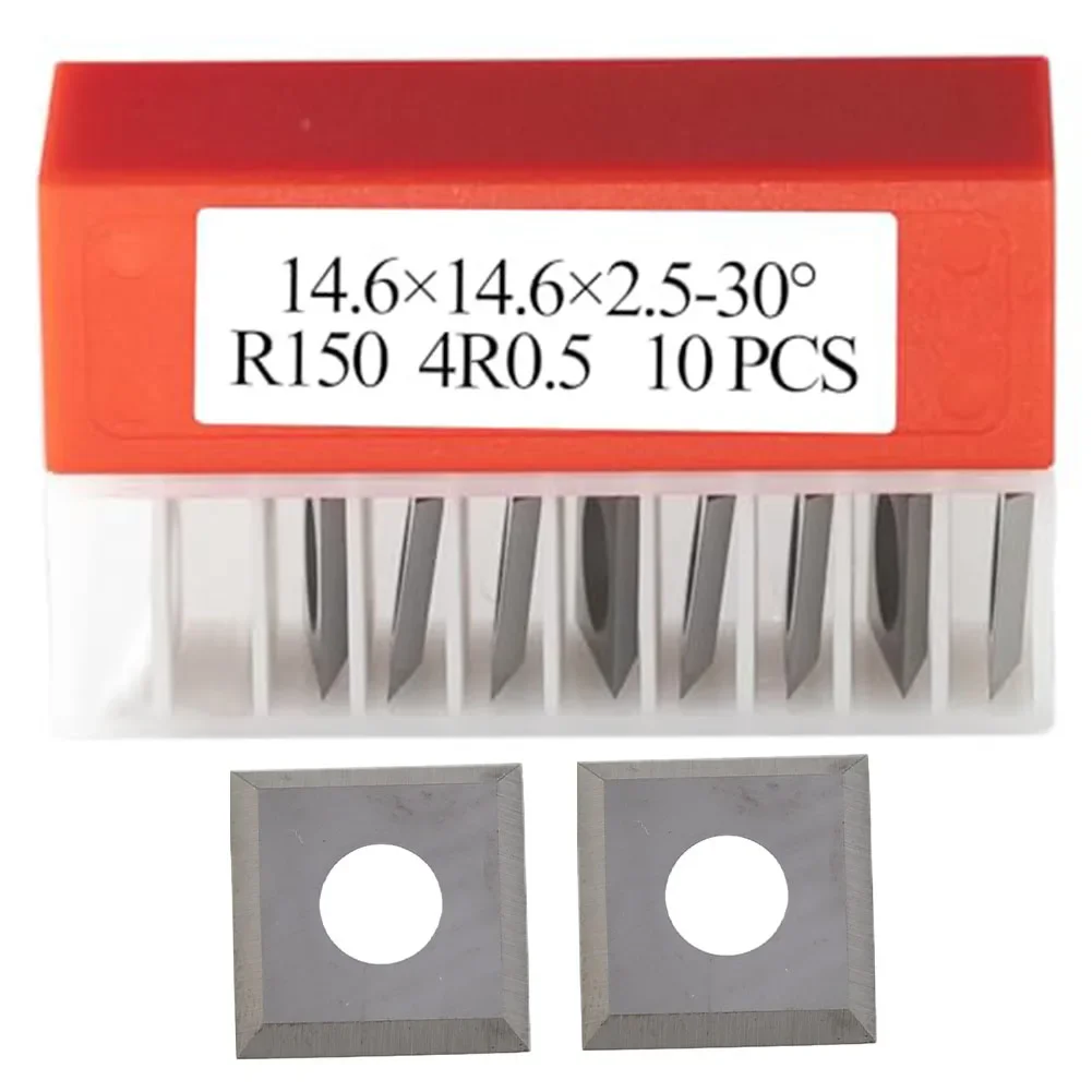 

10 Pcs Square Carbide Inserts 14.6 X 14.6 X 2.5 Mm 30 Degree R150 R0.5 4-edge Indexable Blades For Woodworking Tools