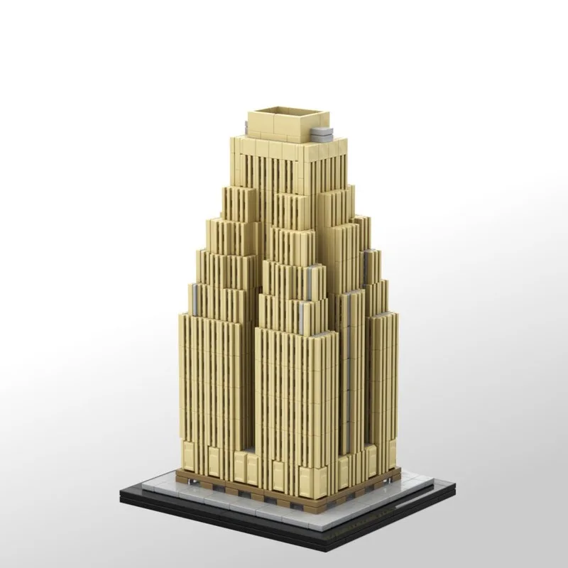 Set di blocchi MOC in scala 1:800-modello Wyndham Hotel NY, 922 pezzi, regalo appassionato di architettura, Kit di costruzione creativa