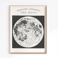 Vintage Moon Astronomy Poster Scientific Chart Art Print Rustic Home Room Decor Celestial Wall Art Moon Map Astronomy Art Gift 4