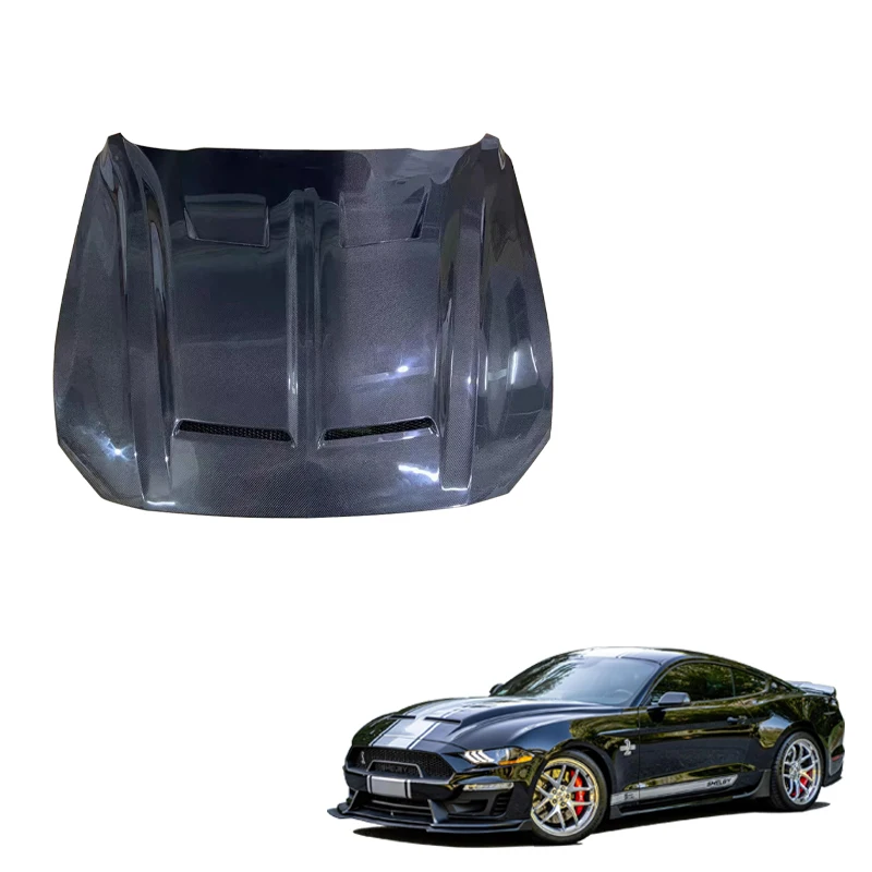 

Langyu 18-21 Vehicle Modification Parts Carbon Fiber Engine Cover For Ford Mustang Refit Super Snake Style Engine Bonnet Hood