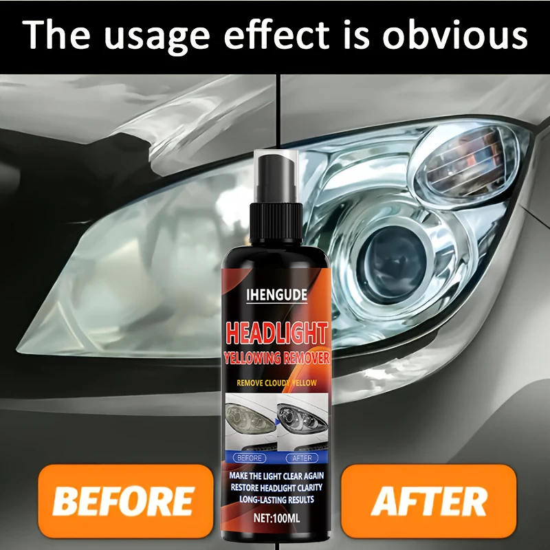 Professional Car Headlight Restorer - Removes Scratches and Blur, Restores Bulb Brightness, Expands Visibility, Suitable for Front and Rear Vehicle Lighting, Car Headlight Repair Fluid - Anti-Yellowing/Scratch/Fogging and Oxidation Repair Agent