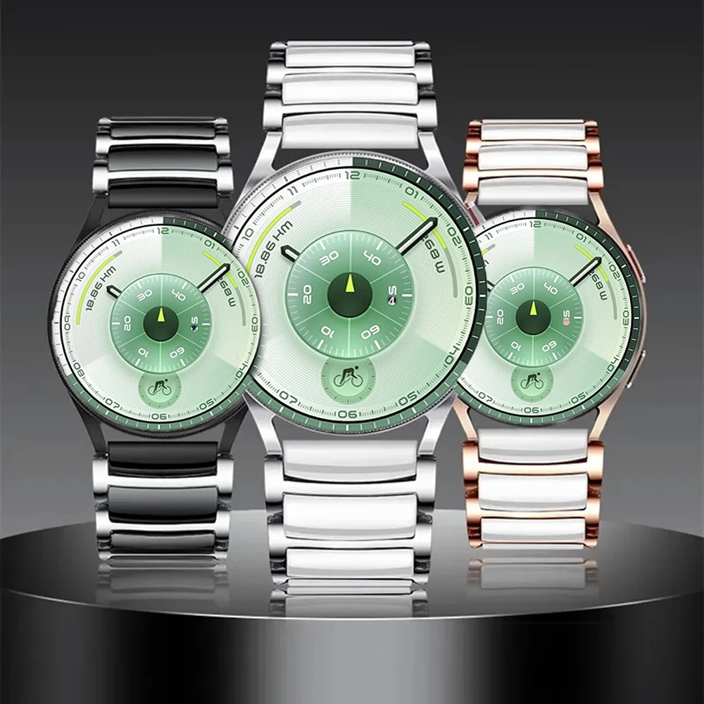 20 مللي متر 22 مللي متر السيراميك + حزام معدني لساعة سامسونج جالاكسي 6 5 4 سوار كلاسيكي الفرقة هواوي ساعة 4 3 GT6-5-4/Amazfit GTR/GTS حزام