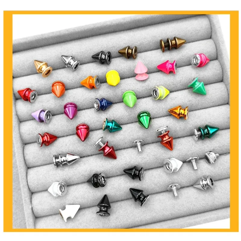 8*12mm Paint Colored Rivet Punk Leather Rivet Spikes And Studs For Clothes Handcraft DIY Accessory For Bags Shoes