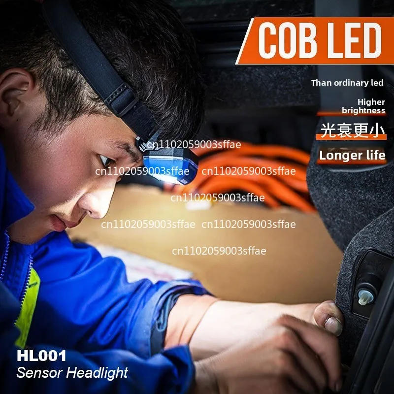 HL001 Induction Headlight Charging Auto Repair Work Light Bright Floodlight Waterproof and Anti-drop