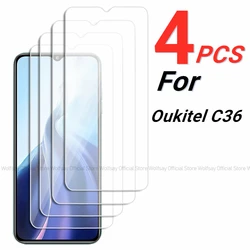 2/4PCS Screen Protector For Oukitel C36 Tempered Glass Oukitel C36 Full Glue Cover Protector Screen Phone Glass Film Oukitel C36