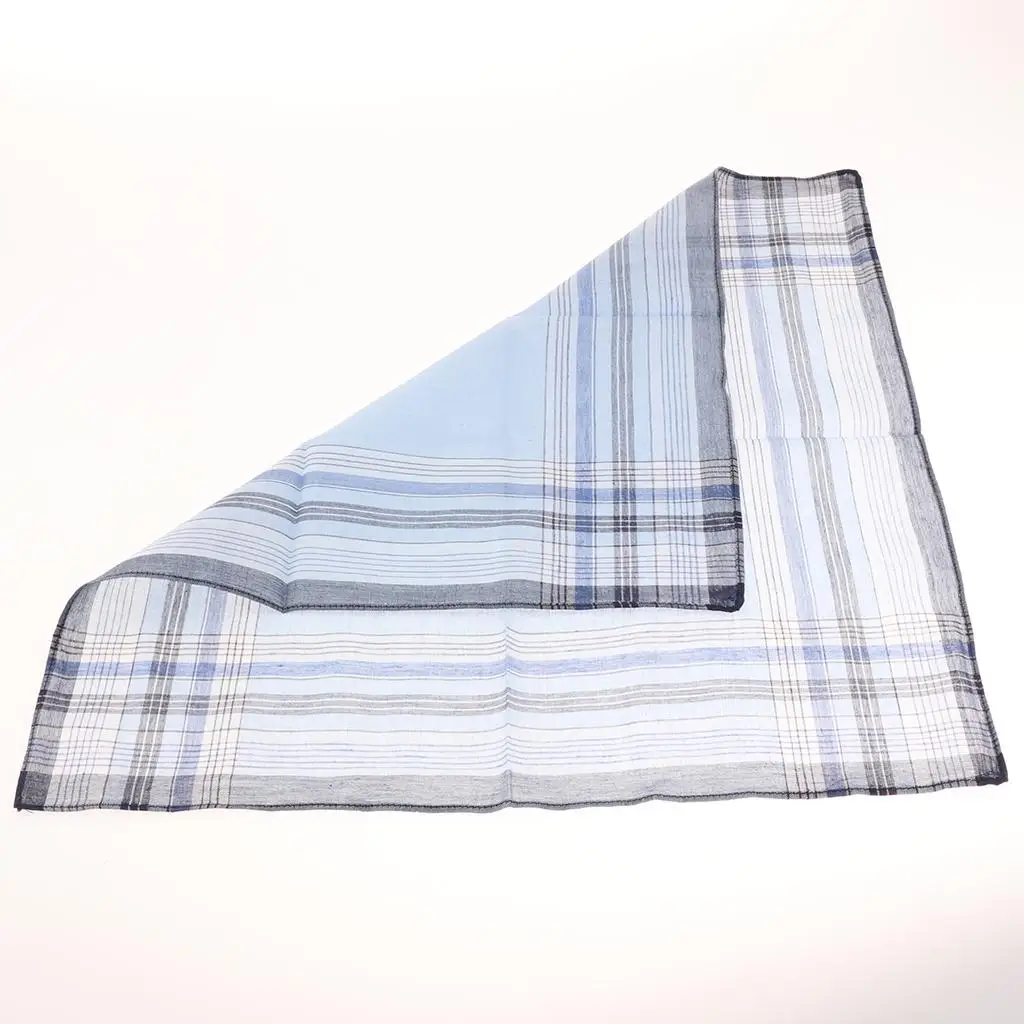 Pack of 10 Mens Plaid Square Hankerchief Hanky Wedding Party Favors