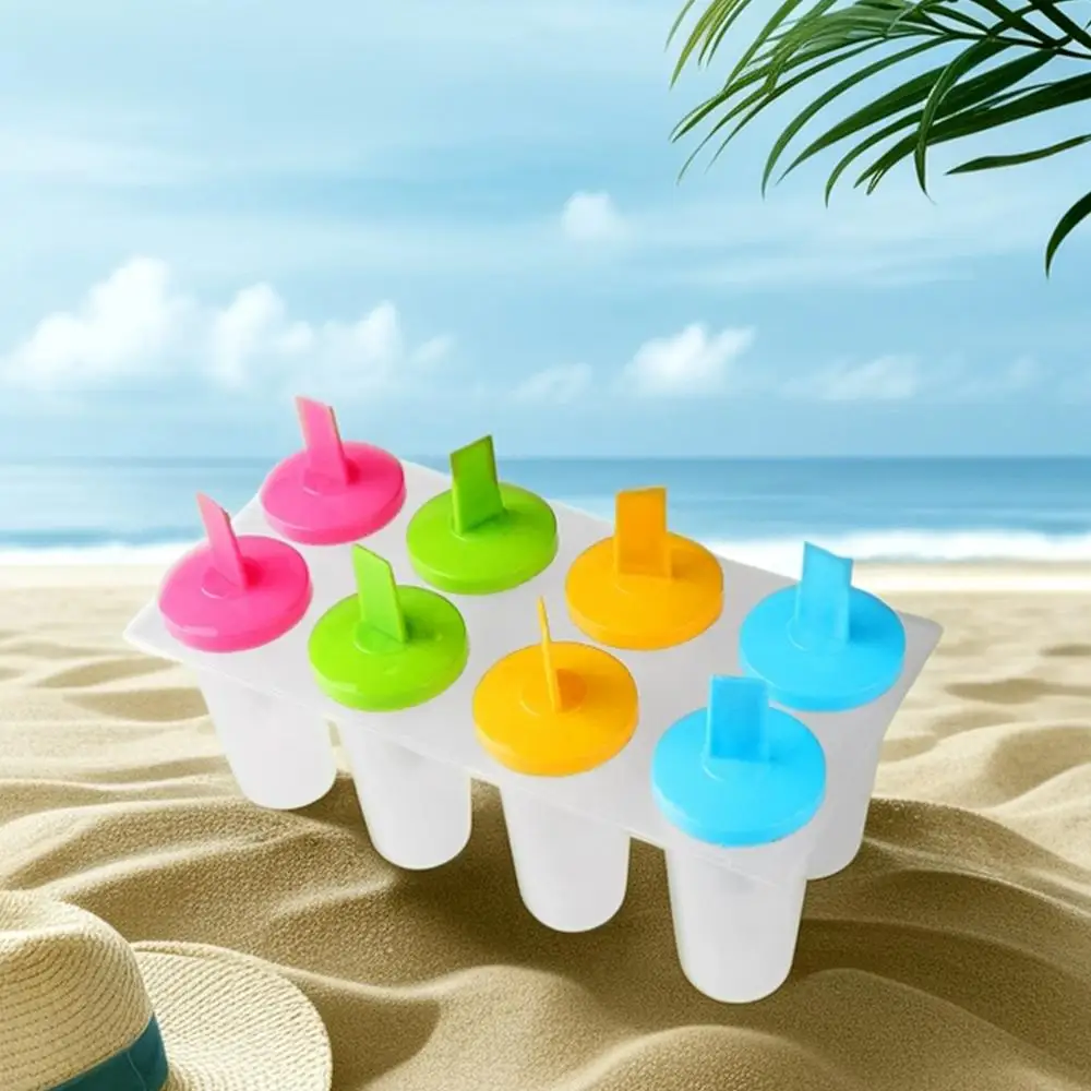 8 Cell Silicone Ice Cream Popsicle Mold With Handle Children's Ice Mold Mold Cream Tray Ice Cream Summer Maker L8B3