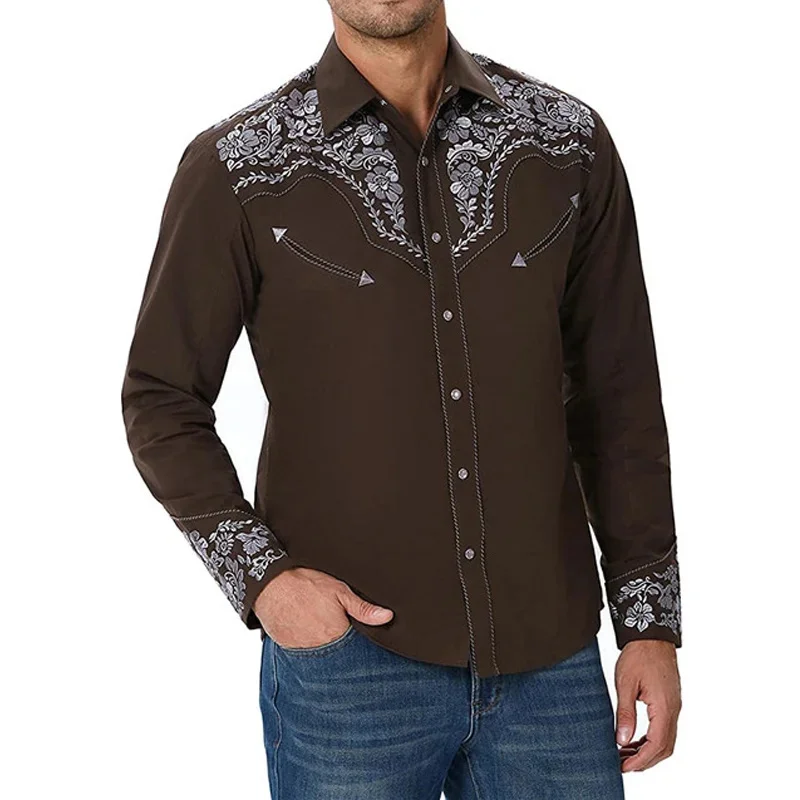 Camiseta Tribal occidental para hombre, camisa con patrón azul, rosa y negro, Material de alta calidad para fiesta, informal, a la moda, nuevo