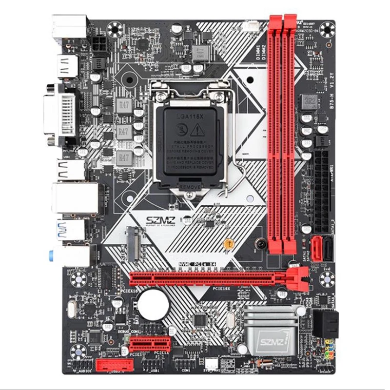 

B75-H Desktop Computer Motherboard LGA1155 USB3.0 2XDDR3 COM Interface PCI-E 1Xx1 VGA+HDIMI Compatible+DVI Interface