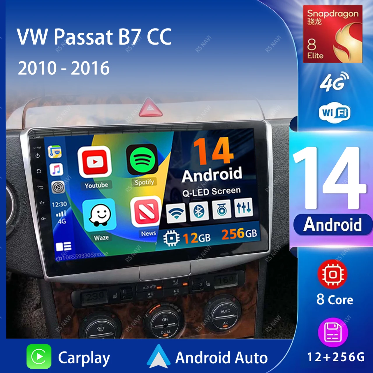 

Android 14 Carplay Auto Car Radio Multimedia Player For VW Passat B7 CC 2010 2011 2012 - 2016 Autoradio Stereo 2din Head Unit