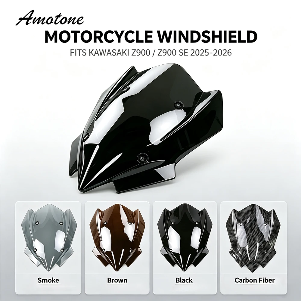 New Motorcycle Accessories For Kawasaki Z900 Z 900 SE 2025 2026 Touring Windshield Visor Double Bubble Windscreen Wind Deflector