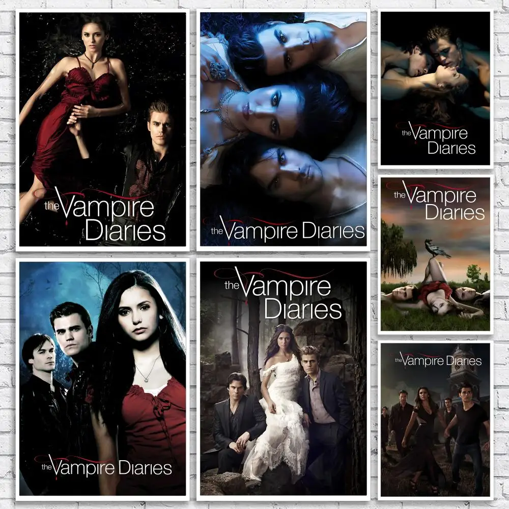 Vampire TV T-The Vampire Diaries Poster Versatile HD Waterproof Wall Art Self-Adhesive Decor for Any Space Ideal Gift