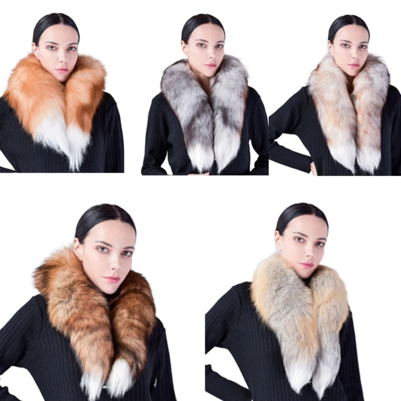 

A2ES Windproof Scarf Furry Tail Furs Scarf Women Winter Autumn Warm Shawl Neckwear