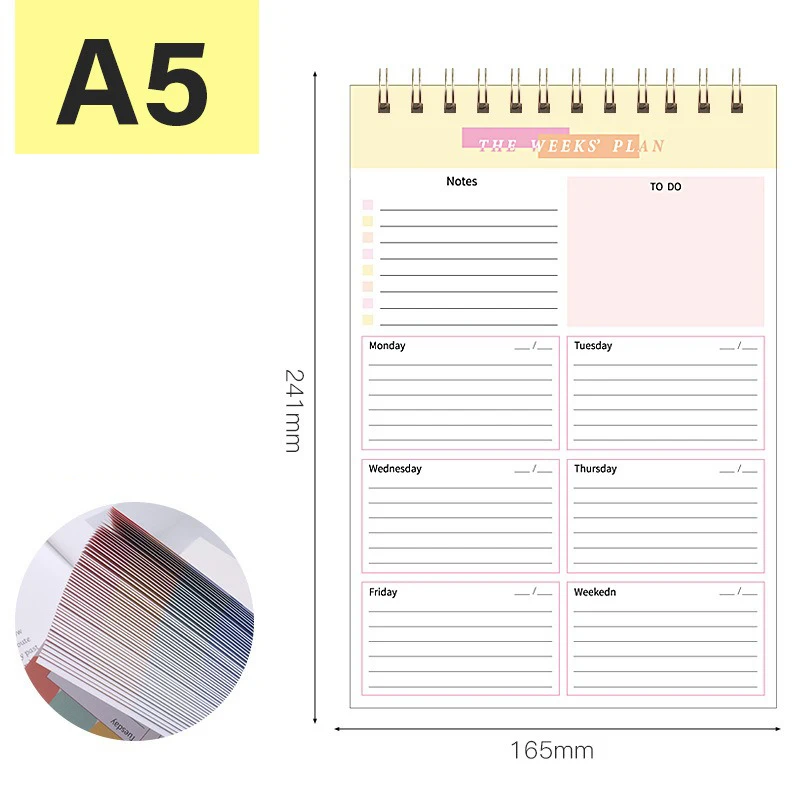 Schedule Book To Do List Notebook 104 Pages Weekly Planner Daily Plan Coil Notebook Spiral Notepad