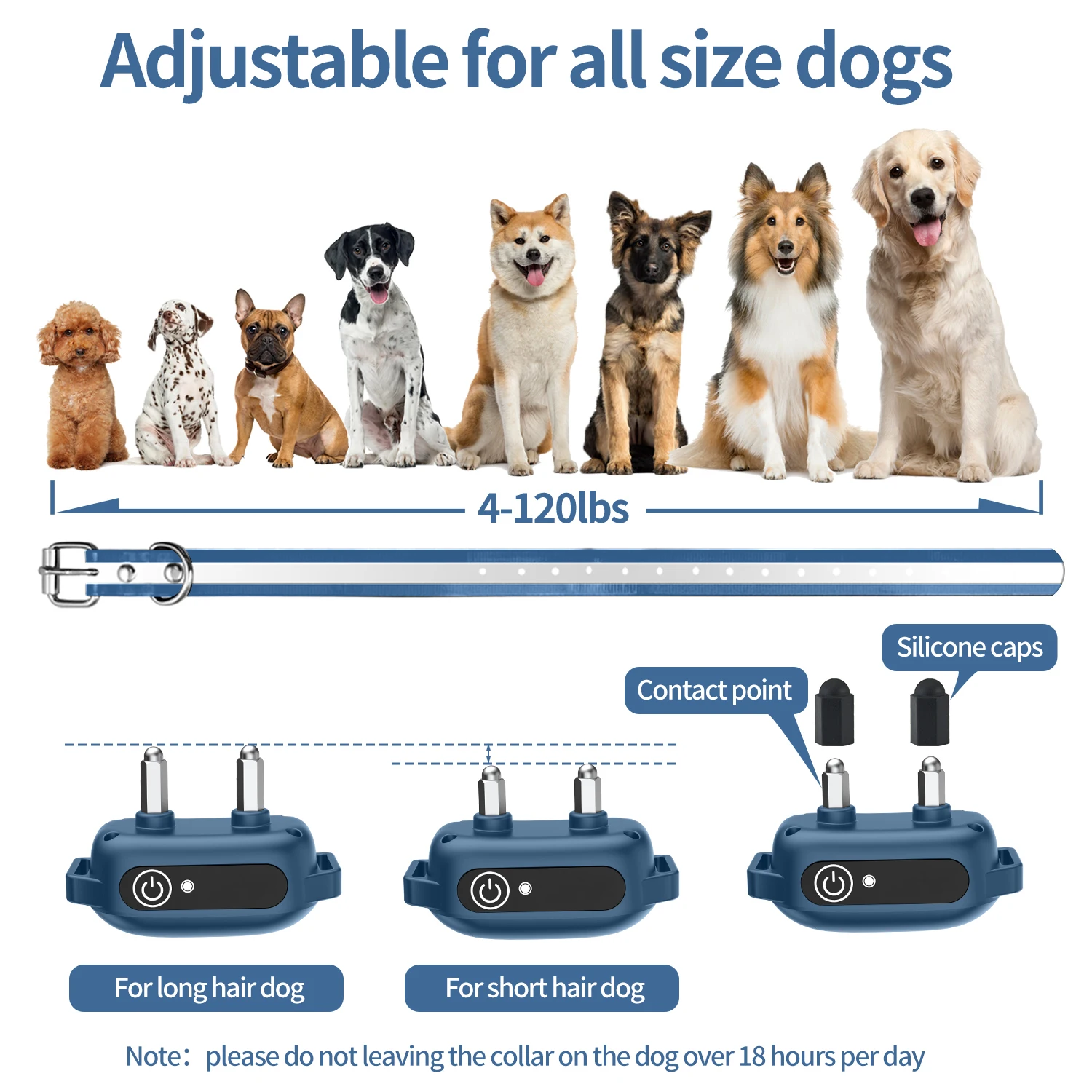 Remote Dog Training Collar 1 Remote 3 Receivers Rechargeable Waterproof Eco-Friendly Plastic Electric Shock Vibration Beep