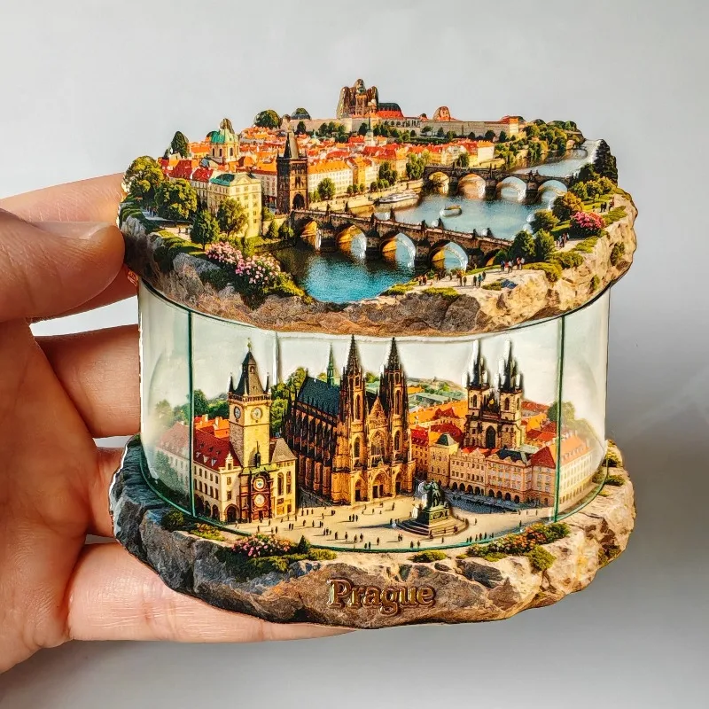 The Czech Republic Fridge Magnets Metal Material Prague Travel Souvenirs Charles Bridge Fridge Stickers Home Decor Wedding Gifts
