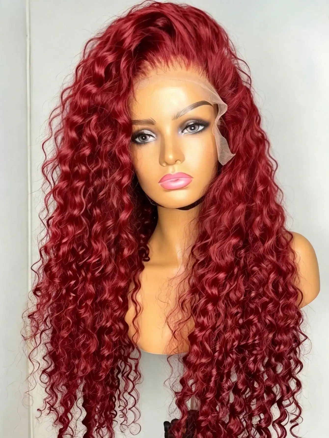 

99J Burgundy Lace Front Wigs Human Hair 13x4 HD Lace Front Wigs Human Hair 180 Density 99J Deep Wave Wigs Glueless Lace Front Wigs Human Hair for Women Pre Plucked with Baby Hair 99J Curly Wigs Human Hair for Daily Party