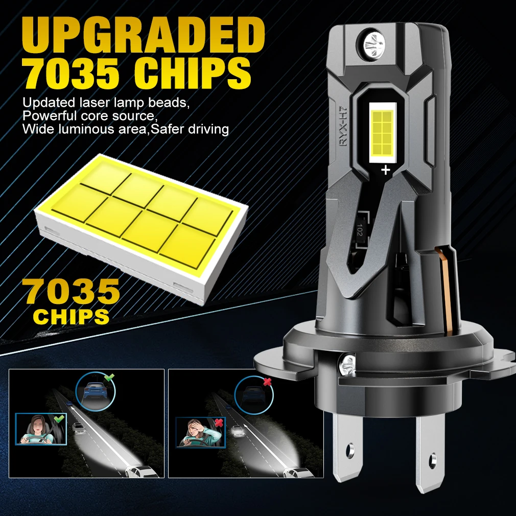XSTORM H7 LED Headlight Bulbs 120W 30000LM H7 LED Light Auto Headlight fog 6000K 7035 CSP Headlamp With Turbo Fan Head Light