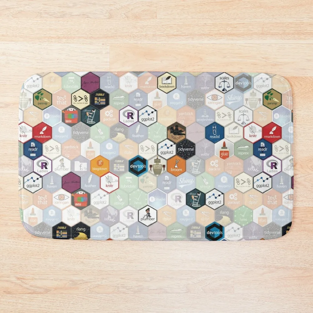 

R hex fabric (small hexes) Bath Mat For Toilet Bathroom Floor Living Room Rugs Mat